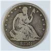 Image 1 : 1858 SEATED HALF DOLLAR G/VG