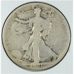 1921-D WALKING LIBERTY HALF DOLLAR G/VG