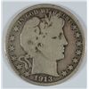 Image 1 : 1913 BARBER HALF DOLLAR, G/VG  KEY DATE!