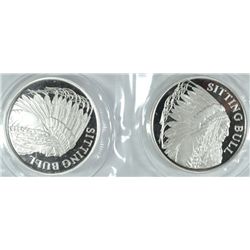 ( 2 ) SITTING BULL ONE OUNCE .999 SILVER ROUNDS, SEALED IN PLASTIC