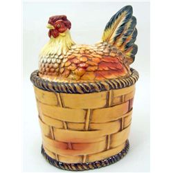 VINTAGE LEFTON JAPAN CHICKEN BASKET COOKIE JAR