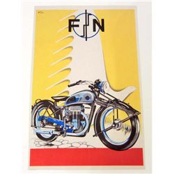 FN MOTORCYCLES ADVERTISING 8 X 10 GICLEE CANVAS PRINT