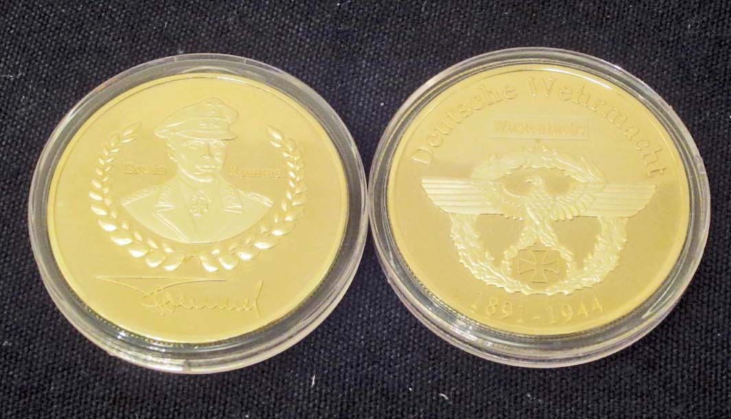 Gold Band Rommel WWII ERWIN ROMMEL COMMEMORATIVE GOLD CLAD COIN