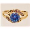 Image 1 : 18K GOLD FILLED BLUE TOPAZ RING - SIZE 6