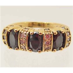 18K GOLD FILLED BLACK ONYX RING - SIZE 6