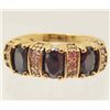 Image 1 : 18K GOLD FILLED BLACK ONYX RING - SIZE 6