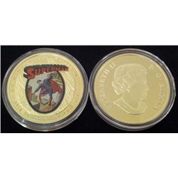 1993 SUPERMAN 75TH ANNIVERSARY GOLD CLAD COIN