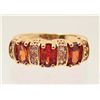 Image 1 : 18K GOLD FILLED RED GARNET RING - SIZE 7