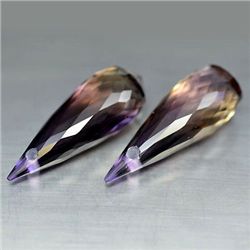 LOT OF 41.64 CTS OF PURPLE & GOLDEN BOLIVIAN AMETRINES - 2 PCS
