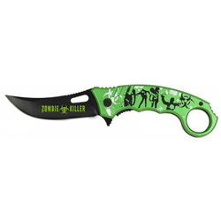 NEW GREEN ZOMBIE KILLER SPRING ASSIST FOLDING KNIFE