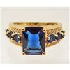 Image 1 : 18K GOLD FILLED BLUE SAPPHIRE RING - SIZE 7