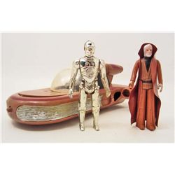 VINTAGE 1978 KENNER STAR WARS LAND SPEEDER WITH 2 FIGURES