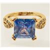 Image 1 : 18K GOLD FILLED BLUE TOPAZ RING - SIZE 7