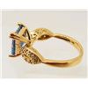 Image 2 : 18K GOLD FILLED BLUE TOPAZ RING - SIZE 7