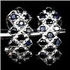 Image 1 : WHITE GOLD OVER STERLING SILVER BLUE SAPPHIRE EARRINGS