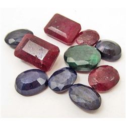 LOT OF 99.1 CTS OF EMERALDS, RUBIES & SAPPHIRES MIX - 10 PCS