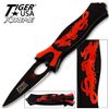 Image 1 : NEW TIGER USA XTREME RED DRAGON WATCH ASSISTED KNIFE