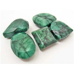 LOT OF 132.2 CTS OF BRAZILIAN GREEN EMERALDS - 5 PCS