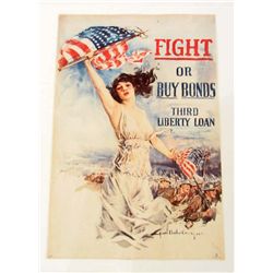 FIGHT OR BUY BONDS WAR POSTER 8 X 10 GICLEE CANVAS PRINT