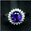 Image 1 : WHITE GOLD OVER STERLING SILVER AMETHYST AND TOPAZ RING