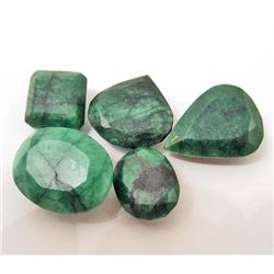 LOT OF 125.5 CTS OF BRAZILIAN GREEN EMERALDS - 5 PCS