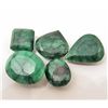 Image 1 : LOT OF 125.5 CTS OF BRAZILIAN GREEN EMERALDS - 5 PCS