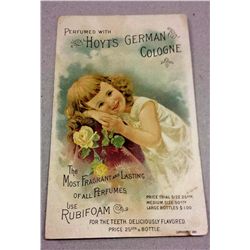 VICTORIAN ADVERTISING TRADE CARD HOYTS GERMAN COLOGNE