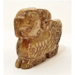 HAND CARVED JADE CHINESE FIGURINE - RAM BEAST