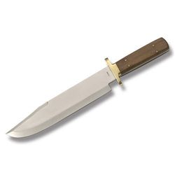 NEW LARGE BOWIE KNIFE WITH WOOD HANDLE & SHEATH