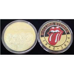 ROLLING STONES COMMEMORATIVE .999 GOLD CLAD COIN