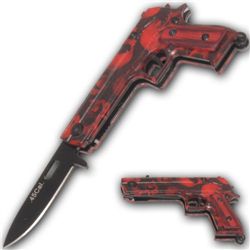 NEW .45 CAL RED SKULLS TRIGGER ASSISTED KNIFE