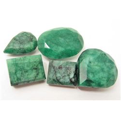 LOT OF 133.6 CTS OF BRAZILIAN GREEN EMERALDS - 5 PCS