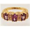 Image 1 : 18K GOLD FILLED PURPLE AMETHYST RING - SIZE 8