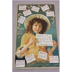 1889 VICTORIAN ADVERTISING TRADE CARD HOYTS GERMAN COLOGNE