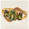 Image 1 : 18K GOLD FILLED GREEN PERIDOT RING - SIZE 8