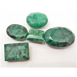 LOT OF 110.5 CTS OF BRAZILIAN GREEN EMERALDS - 5 PCS