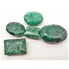 Image 1 : LOT OF 110.5 CTS OF BRAZILIAN GREEN EMERALDS - 5 PCS