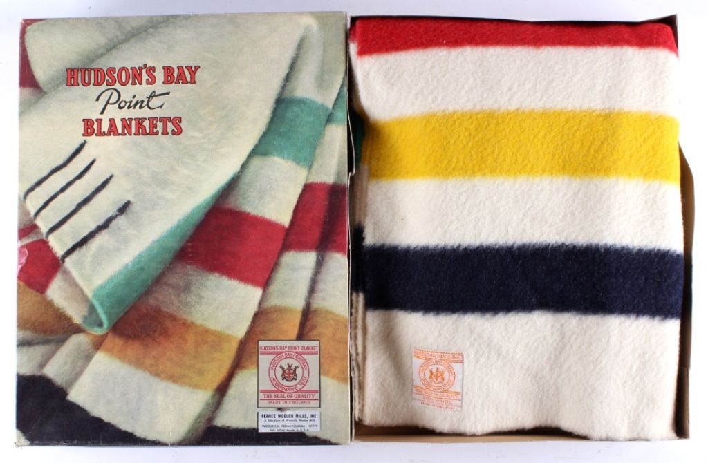 Hudson Bay Point Blanket Multi Color and Box This