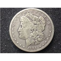 1894-0 MORGAN SILVER DOLLAR F-15 RARE DATE
