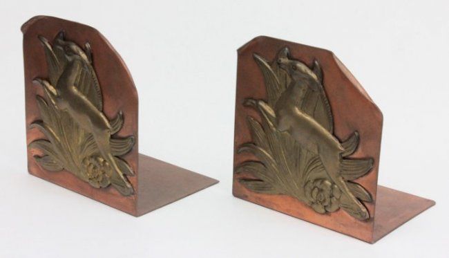 Pair Of Art Deco Brass Unicorn Bookends