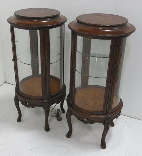 Pair of French style round curios