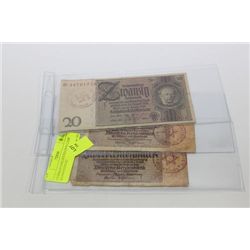 GERMAN CONCENTRATION CAMP BANKNOTES X3