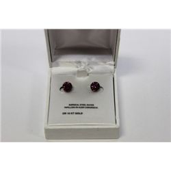 10K GOLD EARRINGS W/ CRYSTAL WORKS ON CHOICE