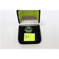 LADIES DESIGNER LAB PERIDOT RING ON CHOICE : 8