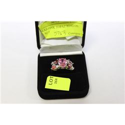 LADIES LAB PINK TOPAZ RING ON CHOICE : SZ 9