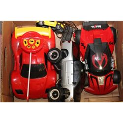 BOX W/ LARGE MAISTO CAR & OTHER CARS/TRUCKS