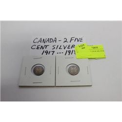 CANADA 1917-1918 SILVER 5 CENT