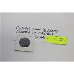 CANADA 1844 SCARCE 1/2 PENNY