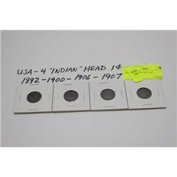 USA 4 x 1 CENT 1892-1907