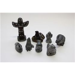 BOX W/ WOLF ORIGINAL SOAPSTONE FIGURINES